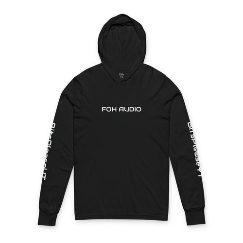 FOH Audio Unisex Hooded Long Sleeve Tee "talk back mic"